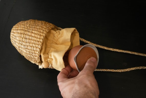 Wicker shoulder bag for teaware outdoors travel/picnic — photo 4 of 5