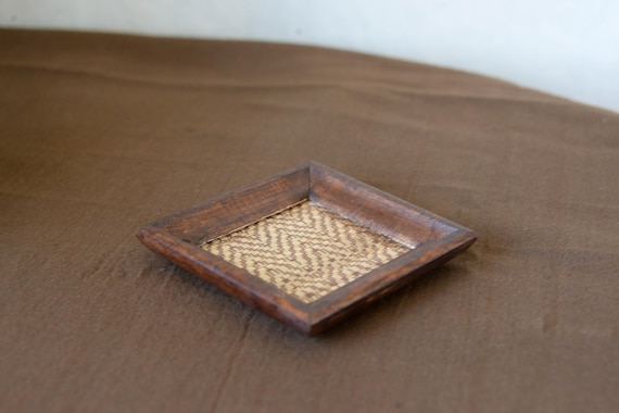 Wooden Coasters in Hard wood and Bamboo tapestry — photo 3 of 8