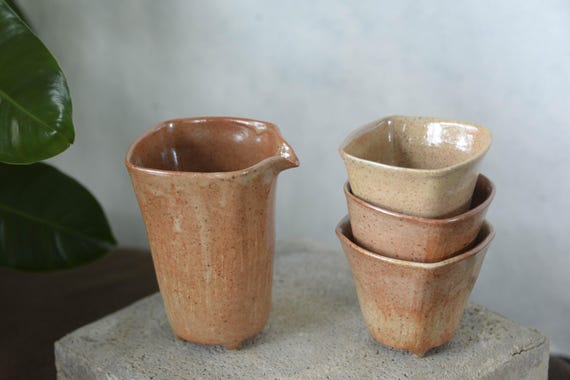 Handmade Ceramic Tea Cups and Pitcher — photo 11 of 12