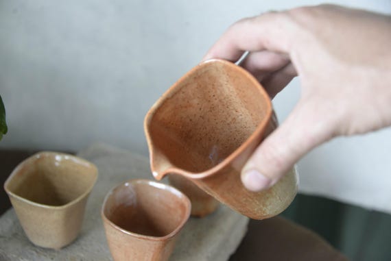 Handmade Ceramic Tea Cups and Pitcher — photo 10 of 12