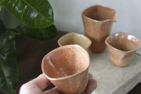 Handmade Ceramic Tea Cups and Pitcher — photo 6 of 12