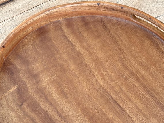 Walnut wood round tray — photo 7 of 9