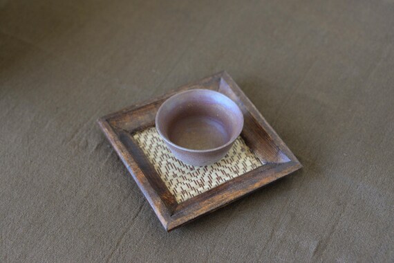 Wooden Coasters in Hard wood and Bamboo tapestry — photo 5 of 8