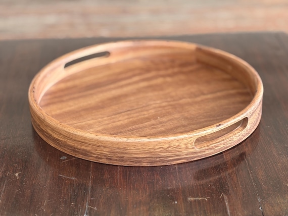 Walnut wood round tray — photo 9 of 9