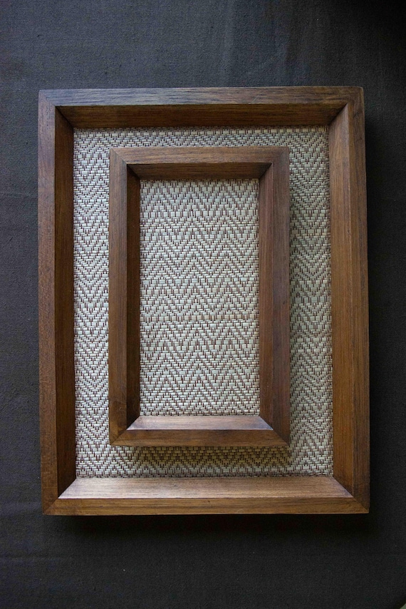 Wooden Tea Tray in Hard wood and Bamboo tapestry — photo 4 of 10