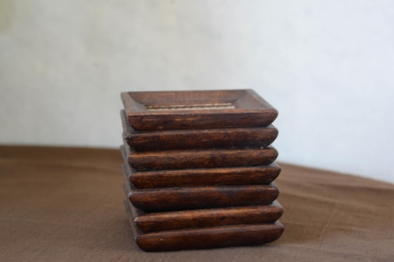 Wooden Coasters in Hard wood and Bamboo tapestry — photo 2 of 8