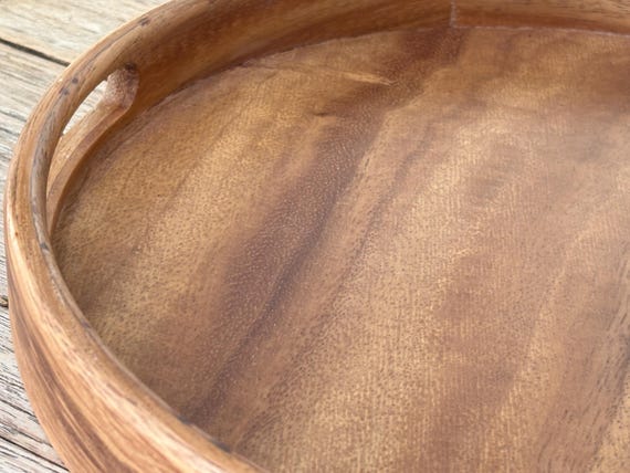 Walnut wood round tray — photo 2 of 9
